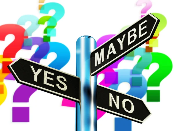 Yes No Maybe Signpost Shows Voting Decision 3d Illustration — Stock Photo, Image