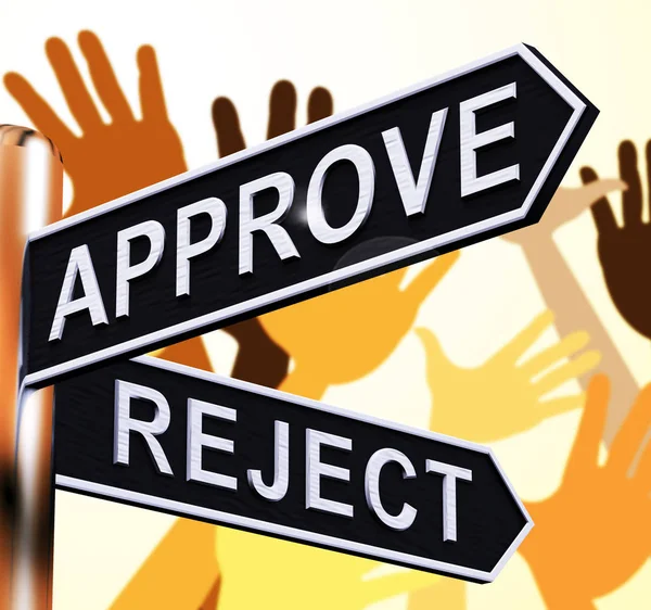 Approve Reject Signpost Showing Decision To Accept 3d Illustrati — Stock Photo, Image