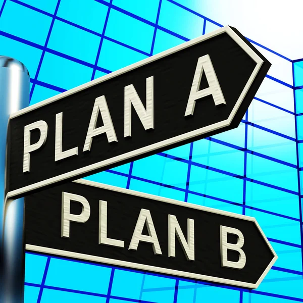 Plano A ou B Escolha Mostrando Estratégia Mudança Ilustração 3d — Fotografia de Stock