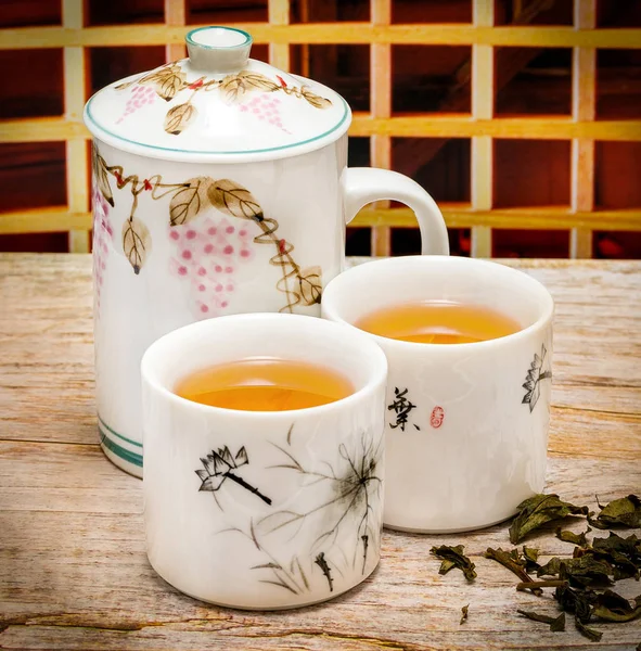 Japanese Green Tea Indicates Drinks Cup And Teas — Stock Photo, Image