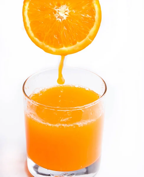Orange Juice Healthy Shows Citrus Fruit And Beverage — Stock Photo, Image
