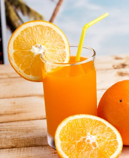 Jus d'orange drank betekent Citrus Fruit en dranken — Stockfoto