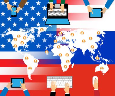 Bilgisayar aygıt ve harita tablo 3B illüstrasyon kesmek