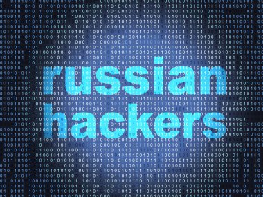 Veriler üzerinde Rus hacker 3d resimde arka plan