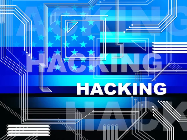 Hacken elektronica Shows verkiezing gehackt 3d illustratie — Stockfoto