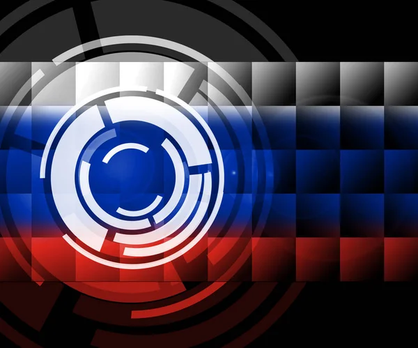 Rússia Bandeira Design mostra Hacking Ilustração 3d — Fotografia de Stock