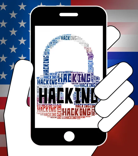 Bericht op mobiele telefoon hacken 3d illustratie — Stockfoto