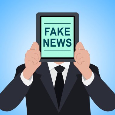 Alternatif gerçekler anlamı haber Tablet sahte 3d çizim