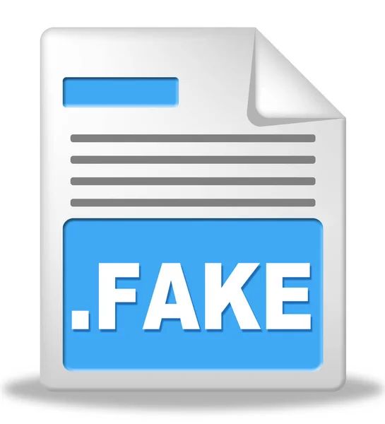 Fake News Computer Dokument Typ 3D Illustration — Stockfoto