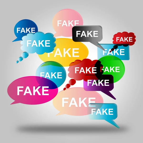 Fake News Multiple Speech Balloons 3d Illustration — Stock Photo, Image