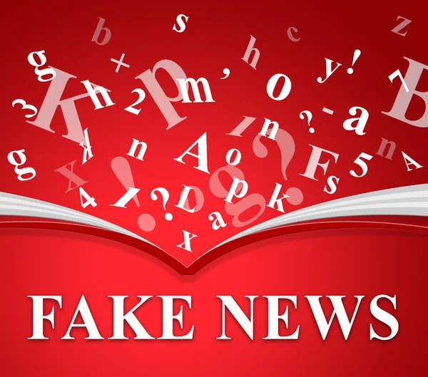 Fake News Briefe aus Buch 3D Illustration — Stockfoto