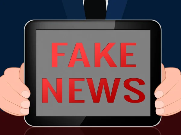 Fake News Tablet Computer Betrug Nachricht 3d Illustration — Stockfoto