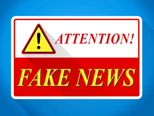 Fake News Attention Warning Sign 3d Illustration — Stock Photo, Image