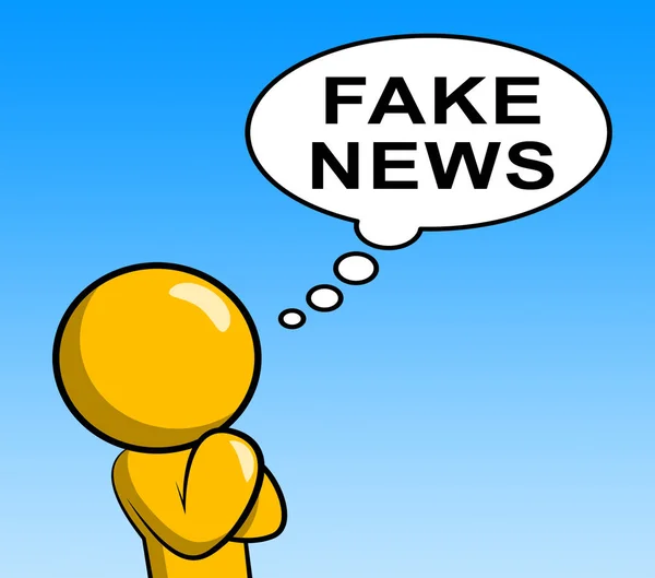 Man Thinking About Fake News 3d Illustration — Stock Photo, Image