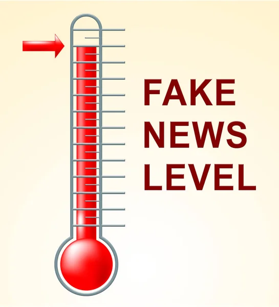 Fake-News-Niveau zeigt hohe 3D-Illustration der Unwahrheit — Stockfoto