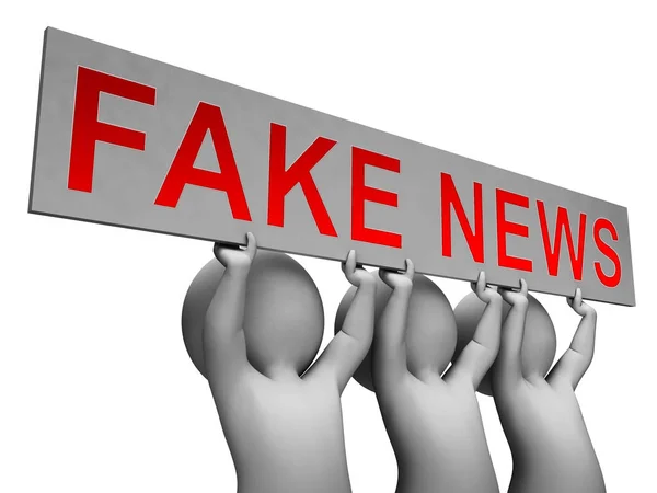 Mensaje de noticias falsas significa falsa ilustración 3d —  Fotos de Stock