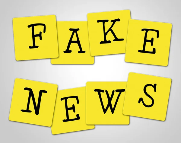 Notas de noticias falsas significa desinformación Ilustración 3d — Foto de Stock