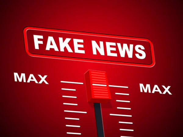Fake News At Maximum Means Hoax 3d Illustration — Stock Photo, Image
