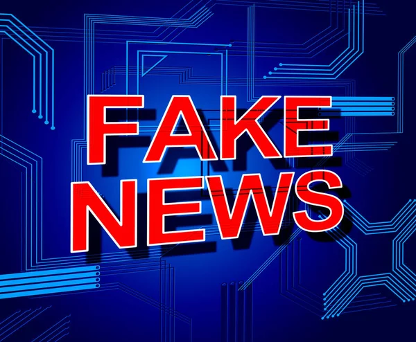 Notícias falsas significa enganosa Falsidade Ilustração 3d — Fotografia de Stock