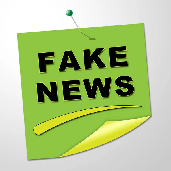 Fake News Note Means Falsehood 3d Illustration — Stock Photo, Image