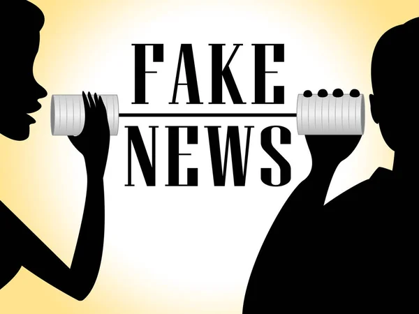 Conversa de notícias falsas com latas ilustração 3d — Fotografia de Stock