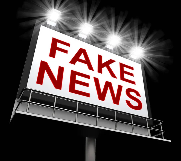 Fake News Billboard Shows Propaganda 3d Illustration — Stock Photo, Image