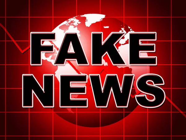 Fake Новини глобус у червоному 3d ілюстрація — стокове фото