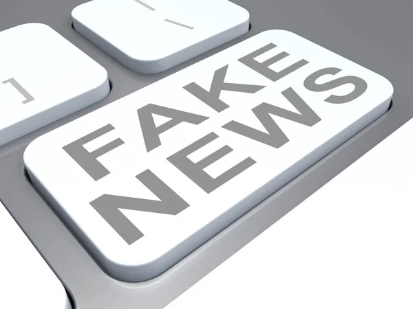 Fake News irreführende Computertastatur 3D-Illustration — Stockfoto