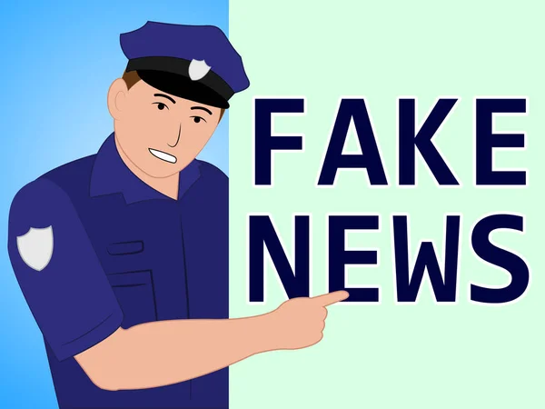 Fake News Polizei bedeutet Betrug 3d Illustration — Stockfoto