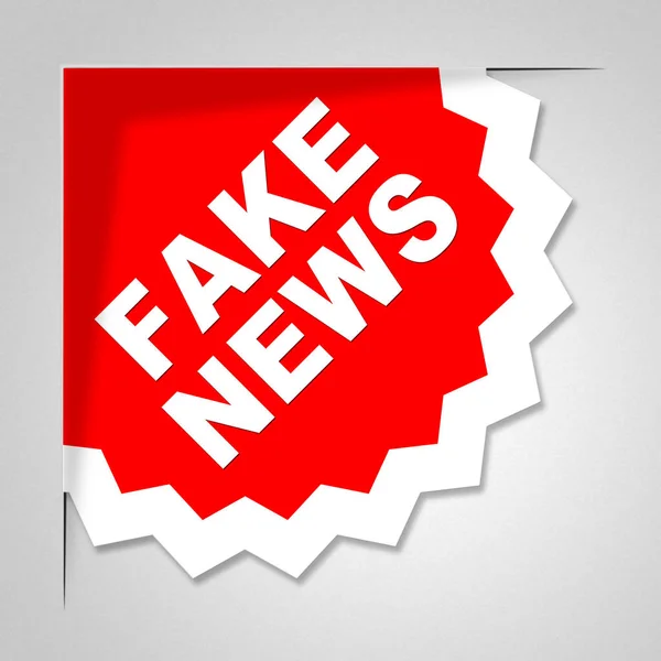 Fake News Badge Means Untrue 3d Illustration — Stock Photo, Image