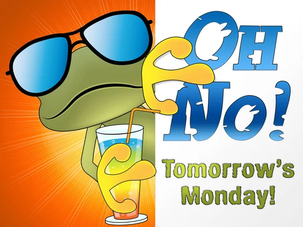 Jutro jest poniedziałek cytaty - Och nie żaba - ilustracja 3d — Zdjęcie stockowe