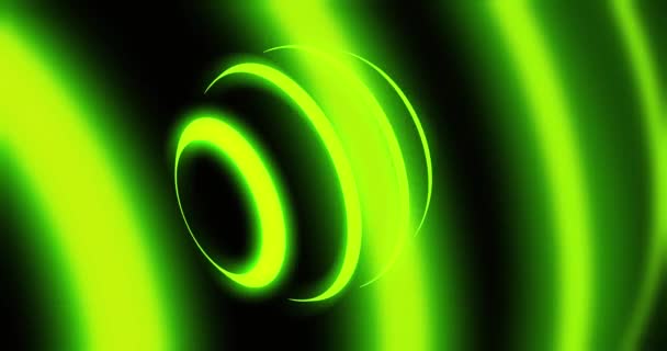 Gloeiende Lichtbol Groene Futuristische Patroon Vertegenwoordigt Een Lichtgevend Atoom Energie — Stockvideo