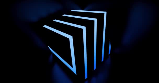 Blauw Neon Abstract Gloeiend Patroon Vertegenwoordigt Wetenschap Geometrie Een Mozaïek — Stockvideo