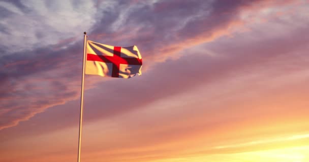 Σημαία Της Αγγλίας Αντιπροσωπεύει Ηνωμένο Βασίλειο Και Βρετανική Ιθαγένεια Ένα — Αρχείο Βίντεο