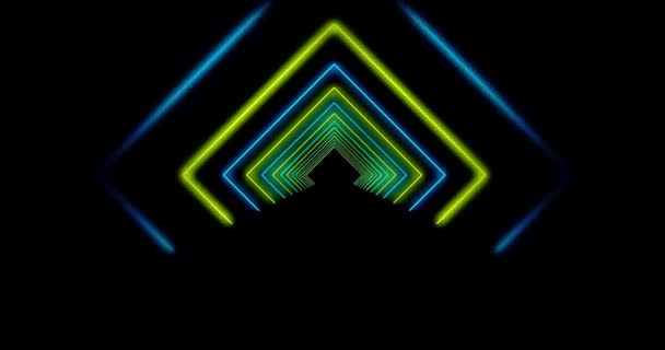 Abstrakt Glödande Neontunnel Med Ljusstrålar Mosaik Ljuseffekt Med Hjälp Ljusa — Stockvideo