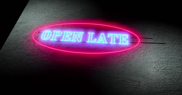 Open Late Sign Means Hour Service Always Open Clock Help — Stock Video