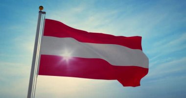 Avusturya bayrağı dalgalanması Avusturya halkı için ulusal bayrak ya da amblemdir. Ulusal Demokratik Siyaset ve Vatanseverlik Asteğmeni - 4k