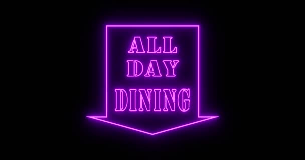 Όλη Την Ημέρα Δείπνο Σημαίνει Όλο Εικοσιτετράωρο Γεύματα Ένα Εστιατόριο — Αρχείο Βίντεο