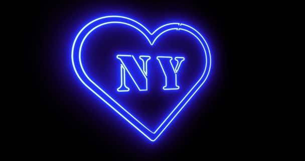 New York Neon Skiltet Forestiller Manhattan Nyc Usa Big Apple – Stock-video