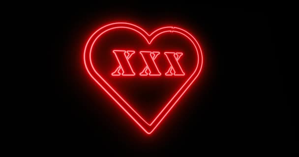 Знак Neon Xxx Иллюминированная Реклама Стриптиз Клуба Массажа Сексуальное Послание — стоковое видео