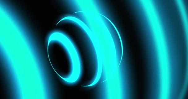 Neon Blue Light Bright Earth Globe Shows Futuristic World Flare — Stock Video