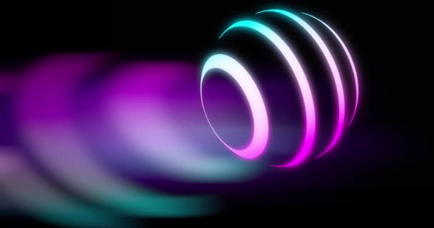 Neonová Koule Zářící Světlem Představuje Futuristickou Planetu Barevný Koncept Světa — Stock video