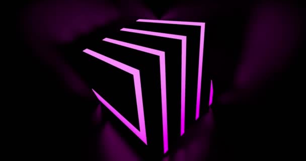 Cube Vert Néon Avec Abstrait Lumineux Lumière Design Futuriste Une — Video