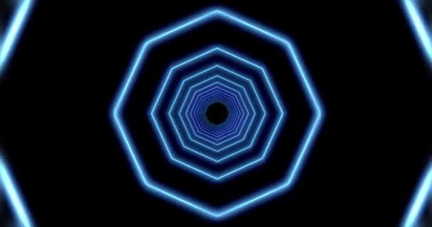 Patrón Azul Neón Con Luz Abstracta Brillo Futurista Representa Internet — Vídeos de Stock