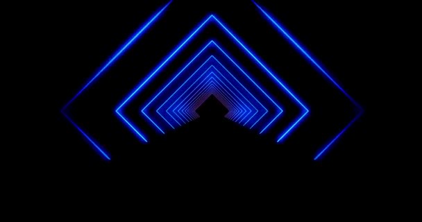 Abstract Glowing Neon Tunnel Using Rays Light Mosaic Light Effect — 비디오