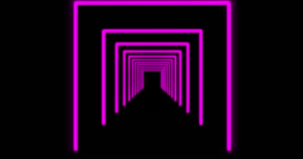 Pink Neon Tunnel Pattern Glowing Path Represents Cyberspace Highway Seamless — 비디오