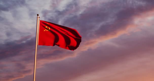 소련의 국기는 공산주의 역사의 상징이다 사회주의와 소련의 — 비디오