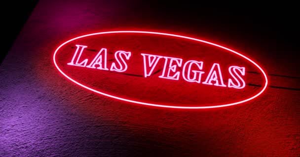 Las Vegas Neon Sign Shows Casino Gambling Tourism America Illuminated — Stock Video