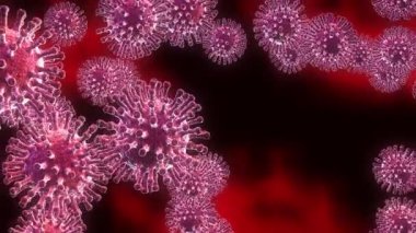 Çin koronavirüsü gribi ve zatürree hücreleri hastalıkları. Corona virüsü 2019-ncov hastalık ve ölüm riski ile dünya çapında salgına neden oluyor - 3D animasyon