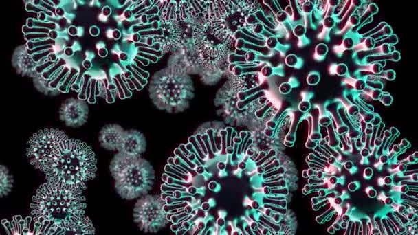 Der Ausbruch Des Chinesischen Coronavirus Unter Dem Mikroskop Zeigt Covid — Stockvideo